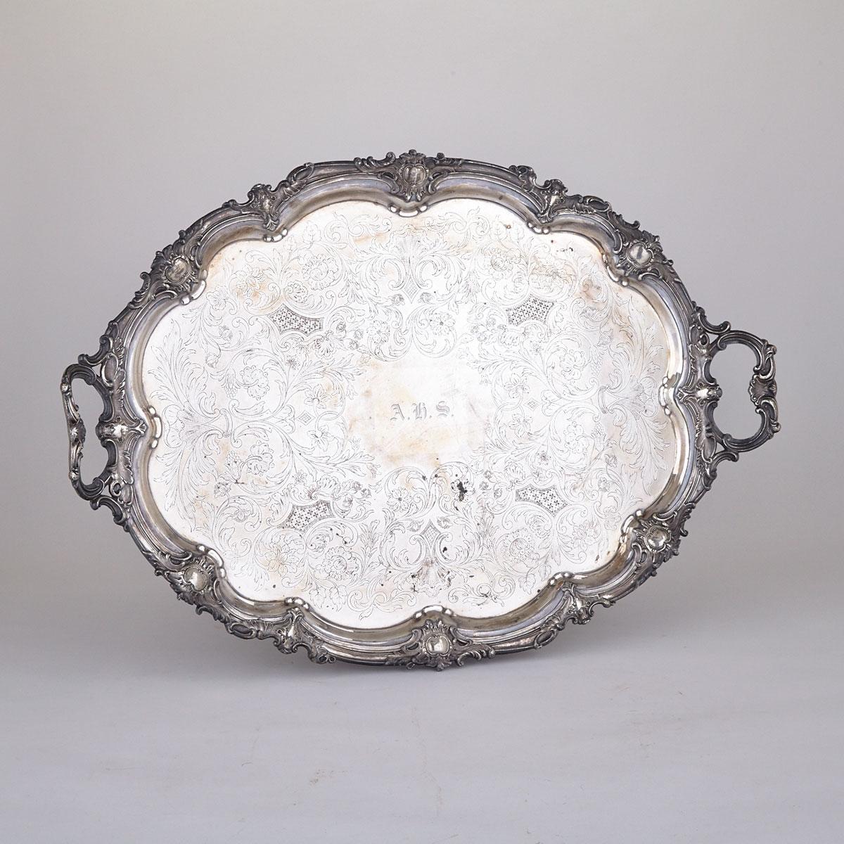Old Sheffield Plate Oval Serving Tray, James Dixon & Sons, c.1835