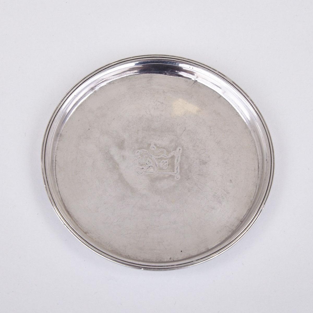 George III Irish Silver Small Circular Dish, William Bond, Dublin, 1794