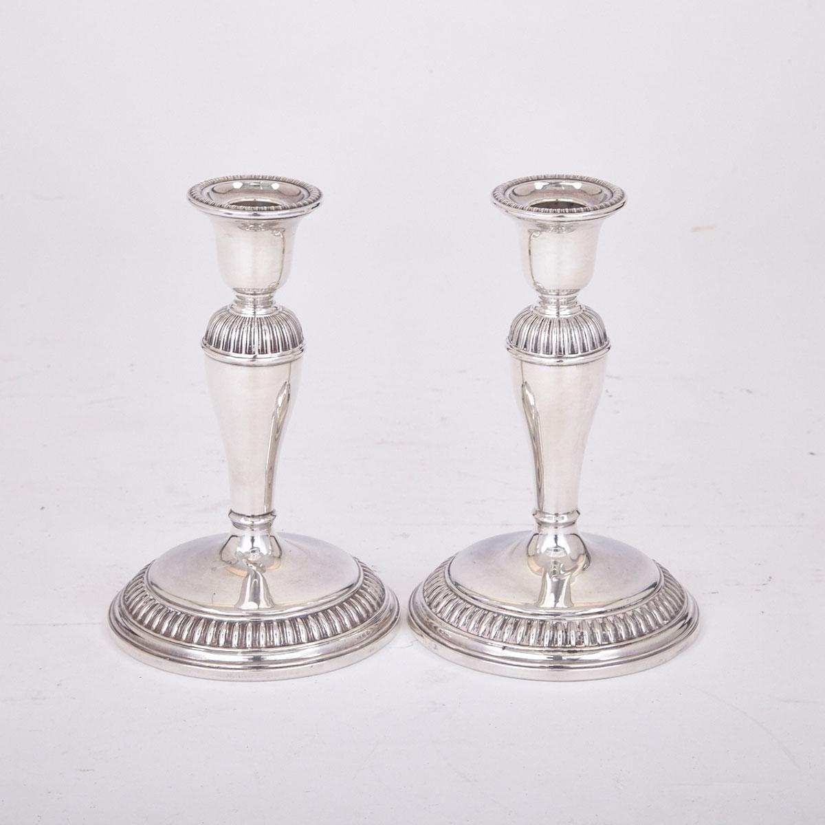 Pair of Canadian Silver Table Candlesticks, Henry Birks & Sons, Montreal, Que., 20th century