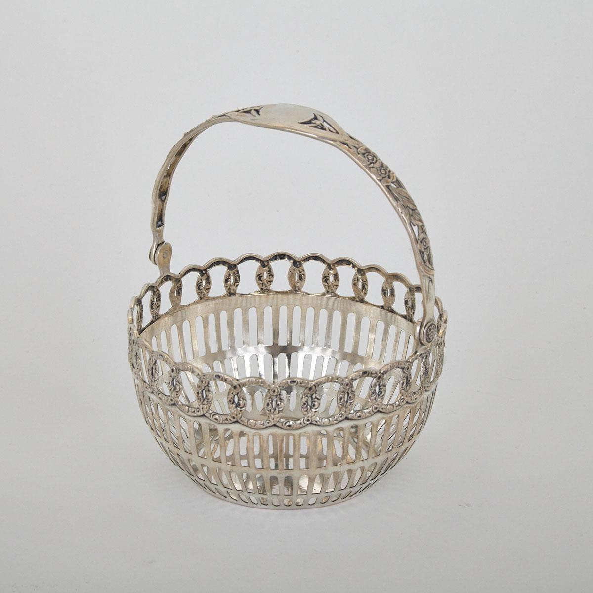 German Silver Pierced Basket, Gebruder Friedländer, early 20th Century