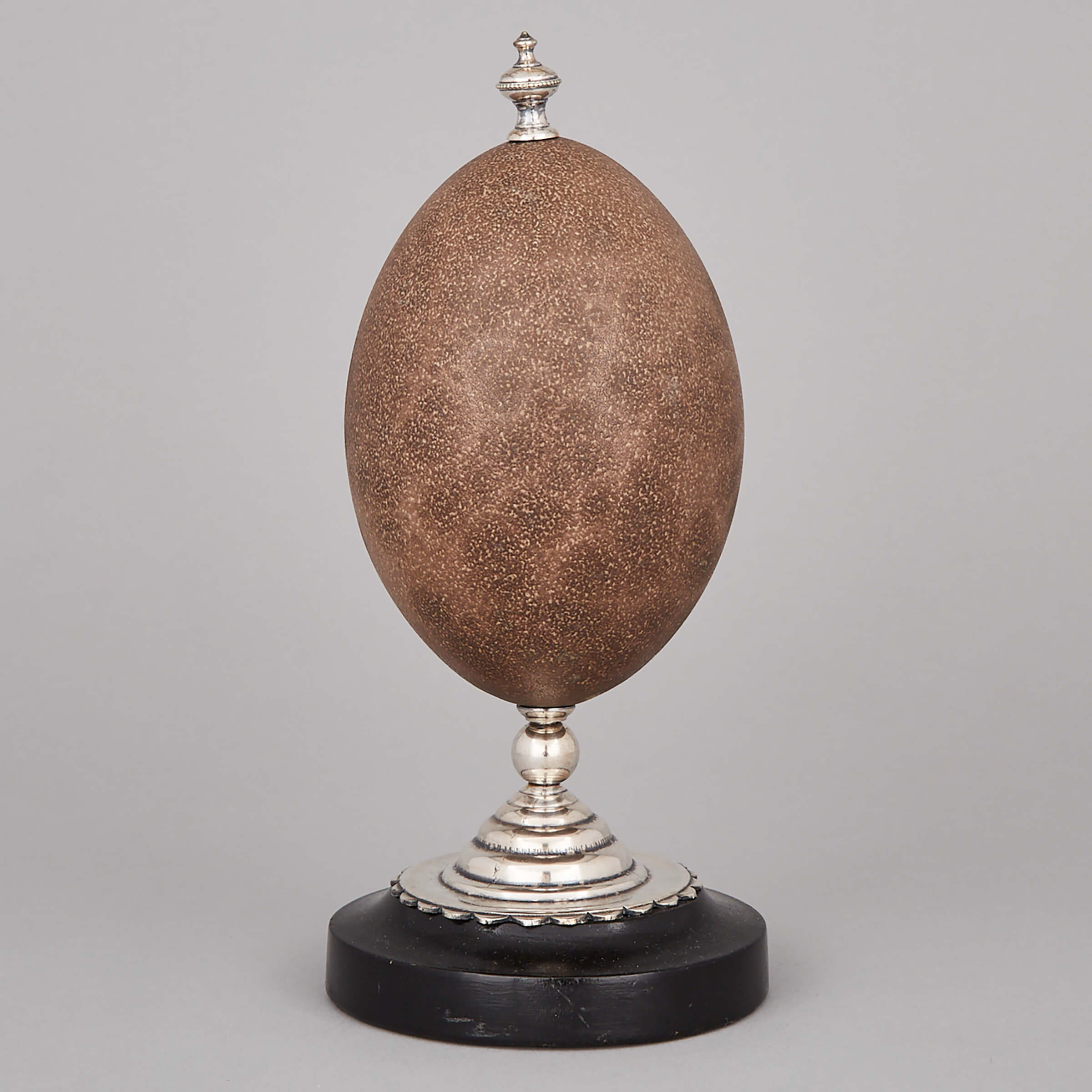 Australian Victorian Silver Plate Mounted Emu Egg on Stand, 19th century