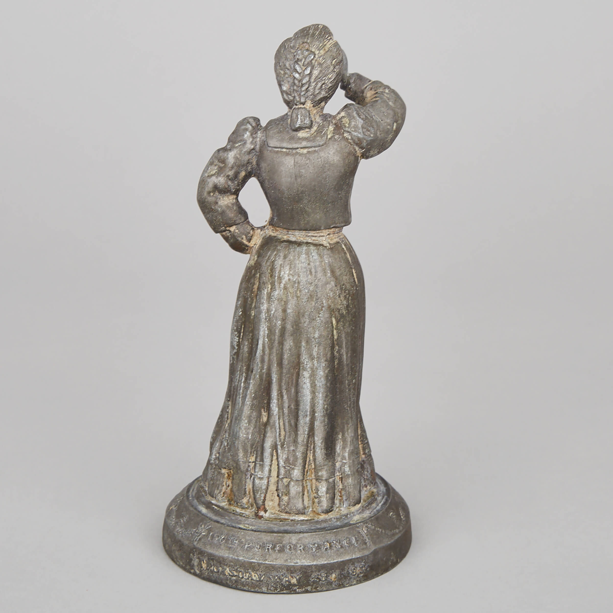 White Metal Figure Commemorative of the 150th Performance of ‘The Girl Left Behind Me’ at The Empire Theater, New York, 1893