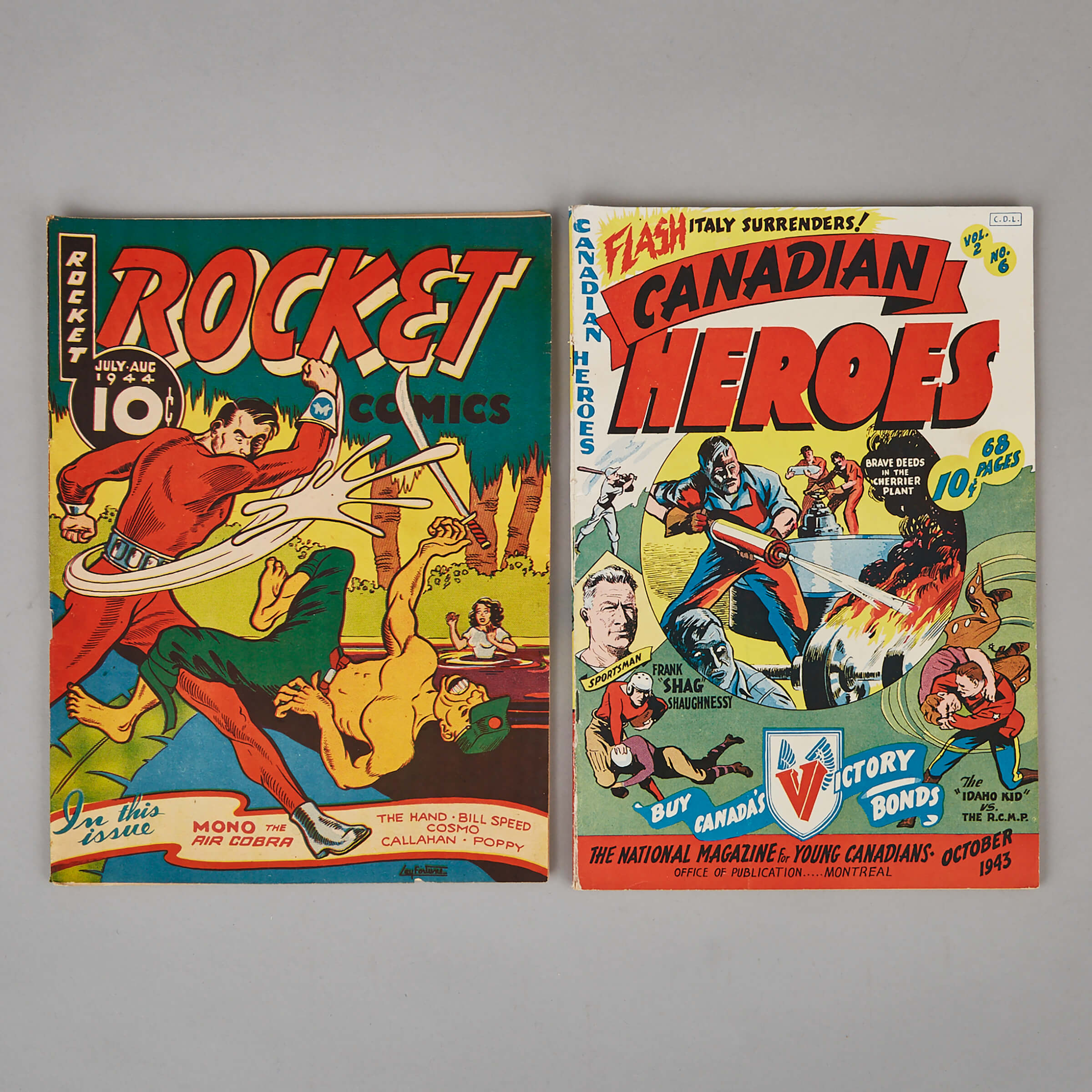 Two World War II Era Canadian Comic Books, 1943-1944