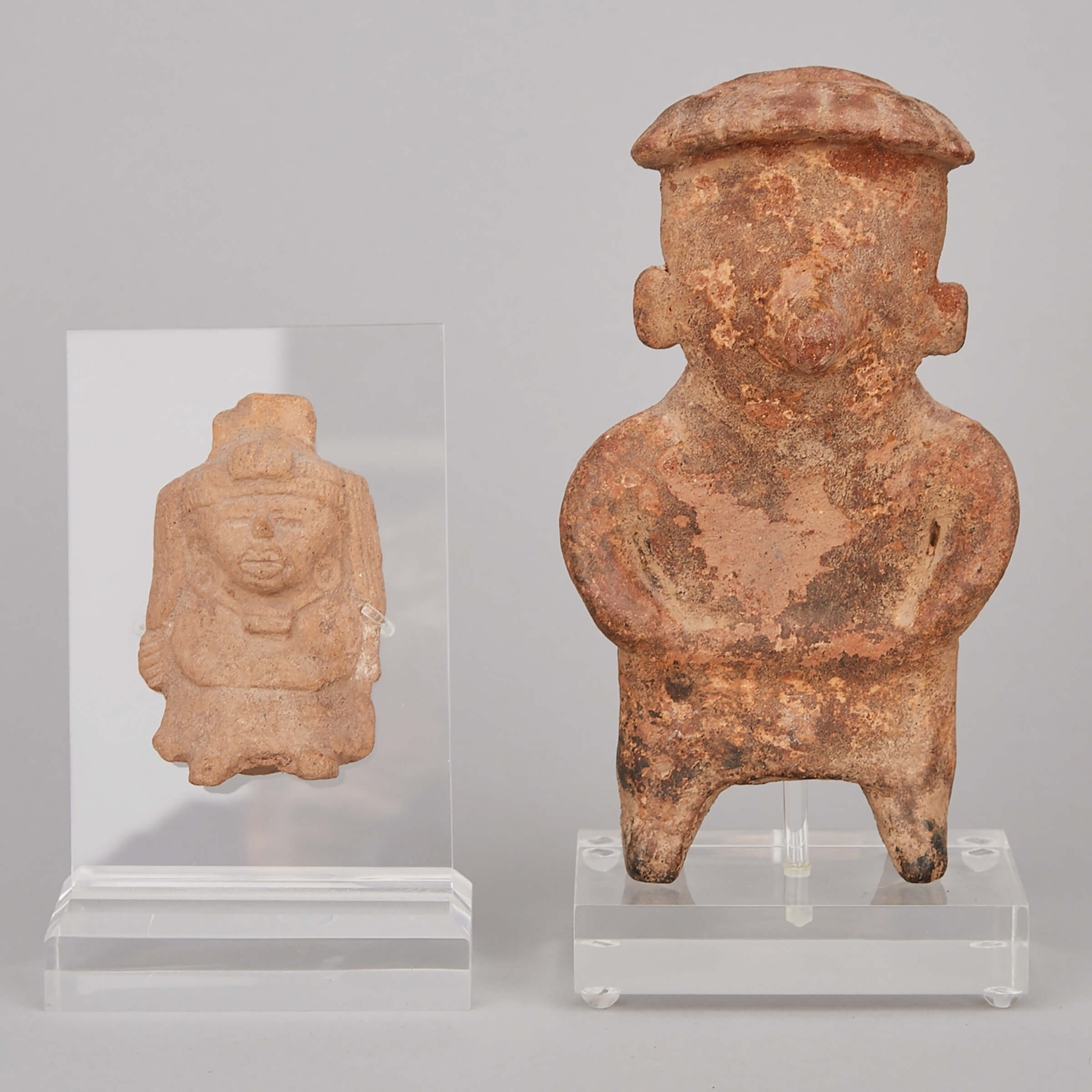 Two Pre Columbian Terra-Cotta Pottery Figures