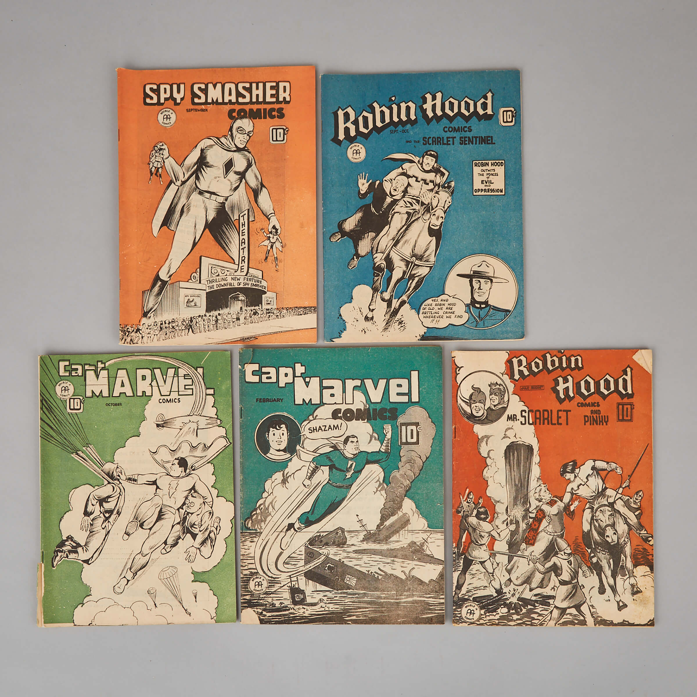 Five Anglo-American Comic Books, 1943-1944
