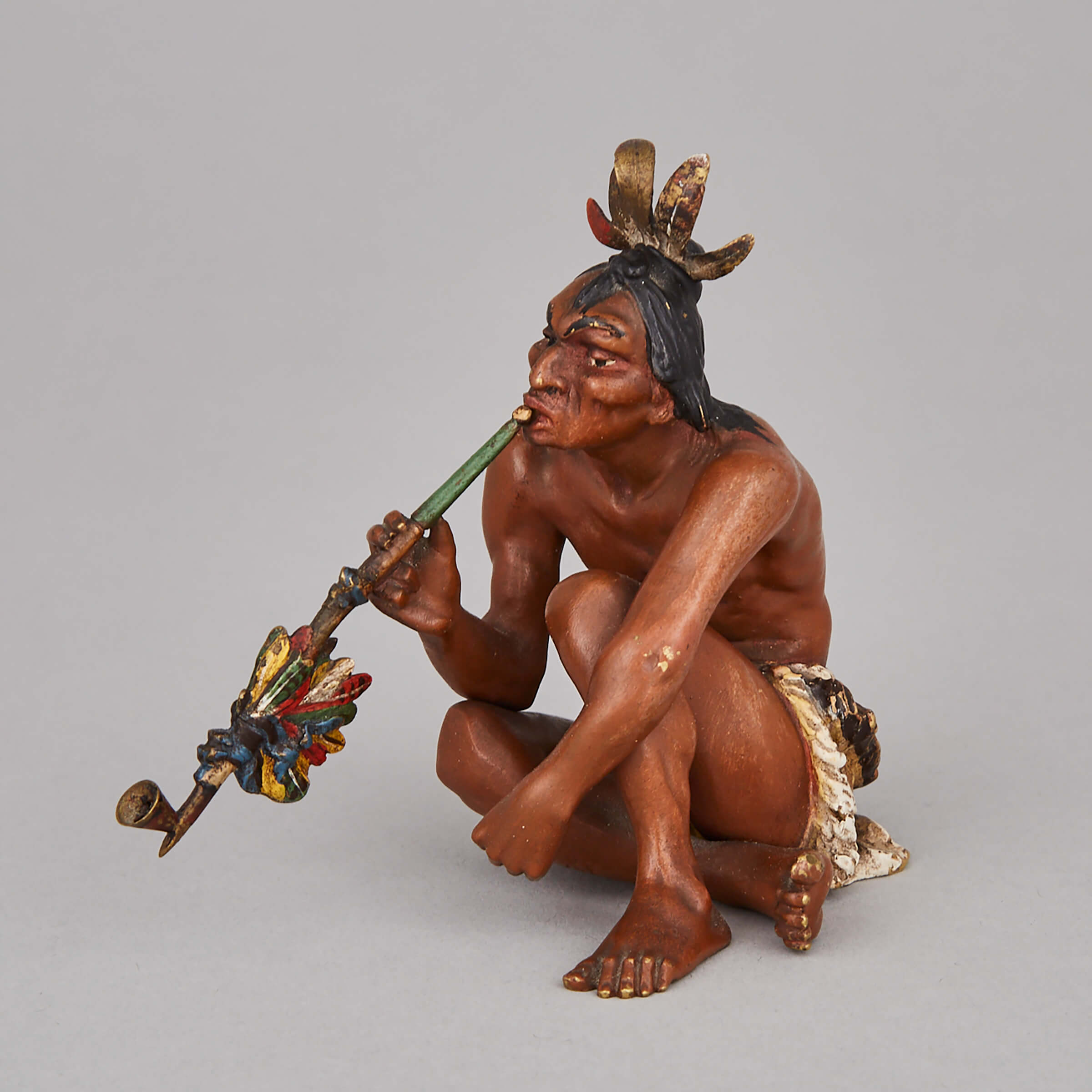 Franz Bergman Cold Painted Bronze Figure of a Native North American, early 20th century
