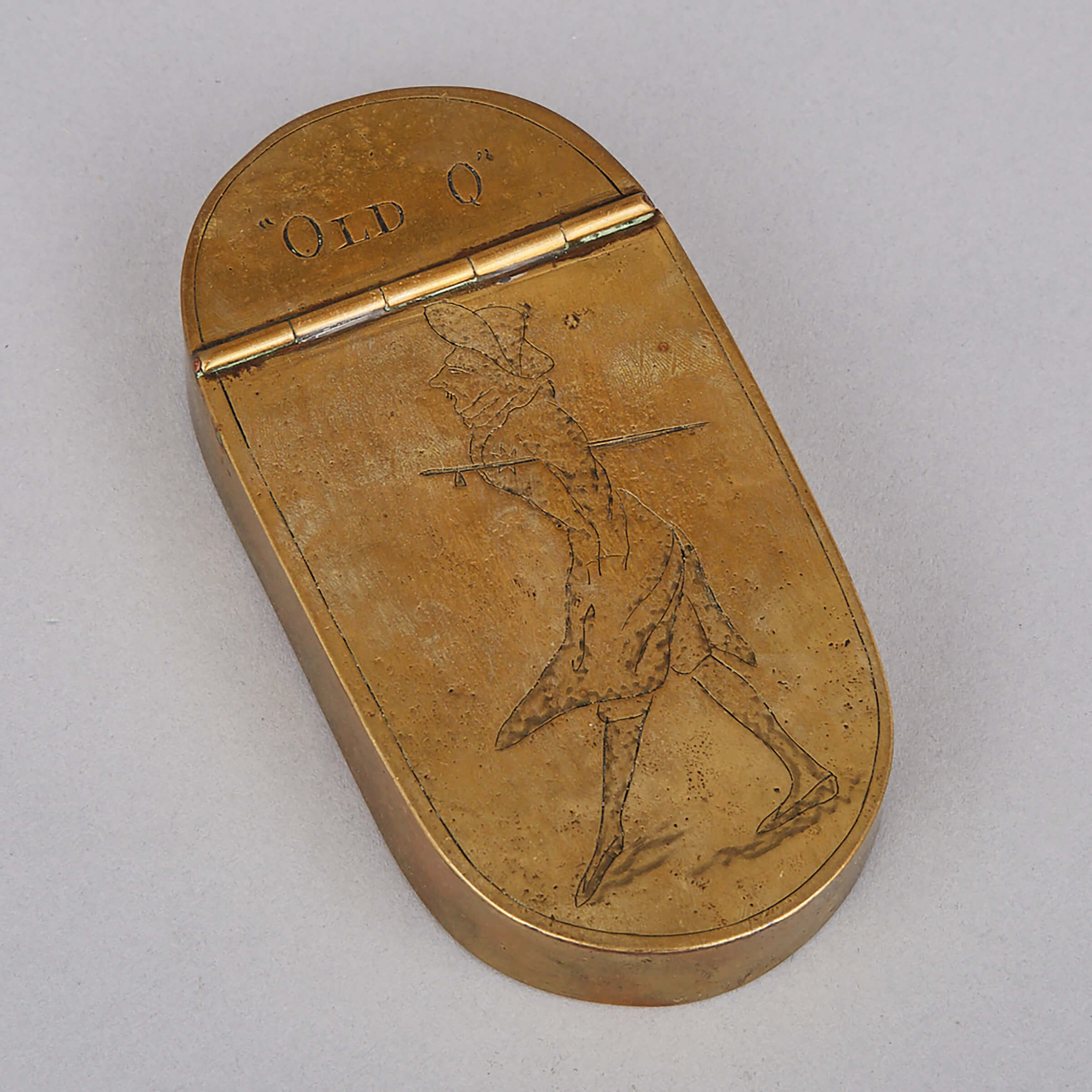 George III Brass “Old Q” Snuff Box, late 18th century