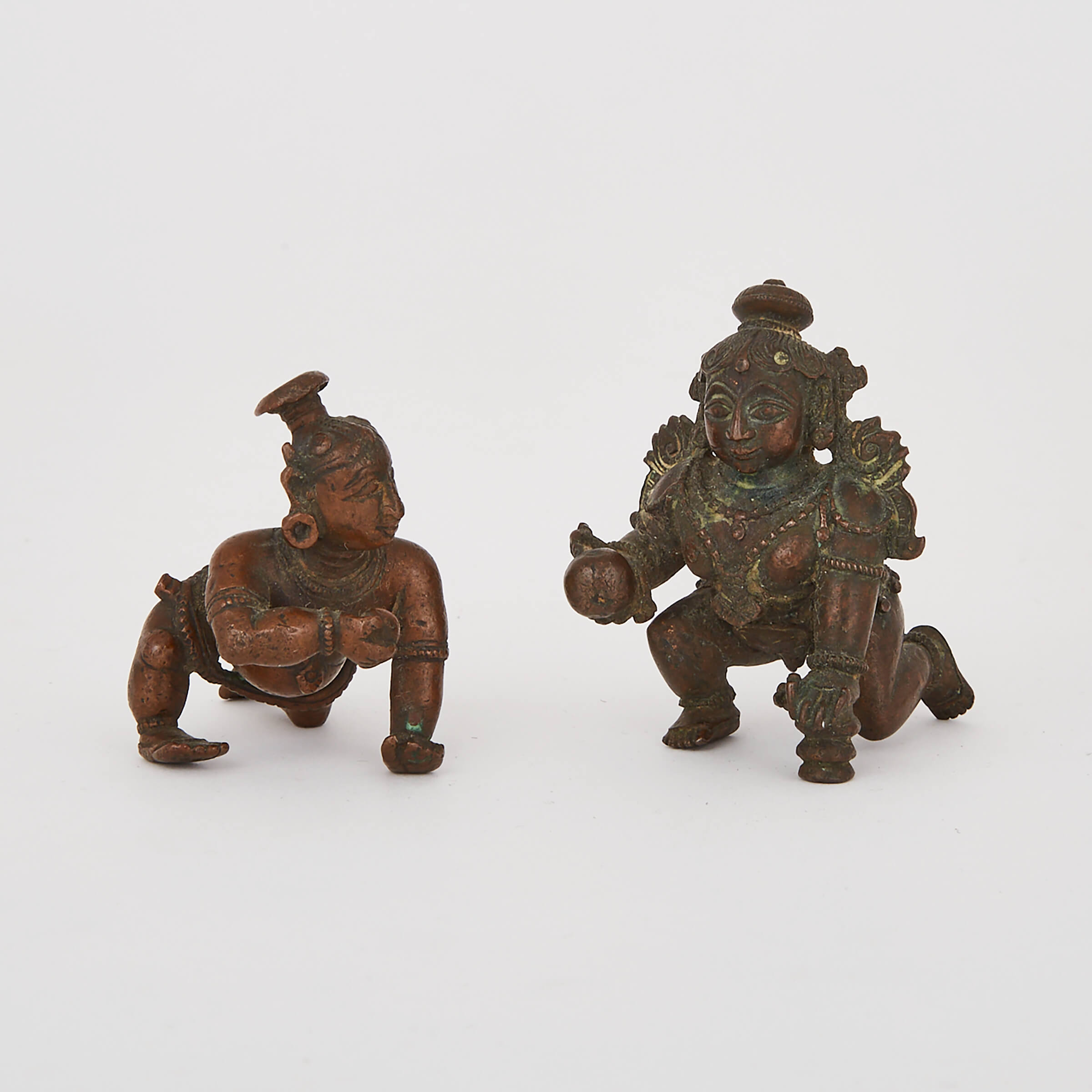 Two Southeast Asian Miniature Bronze Figures of Hindu Deities, 19th century