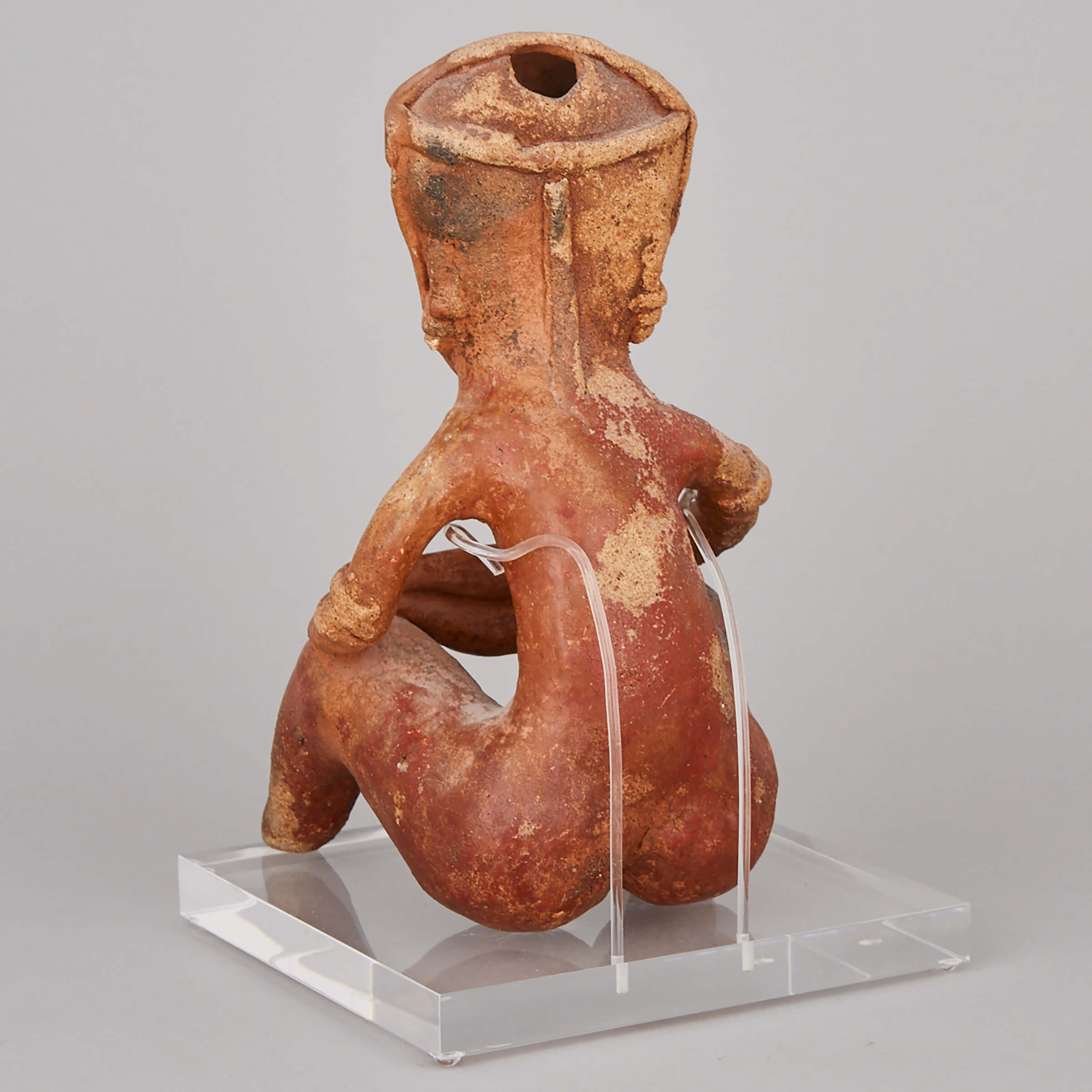 Nayarit Terracotta Seated Chinesco Figure, West Mexico, 150BC - 250AD 