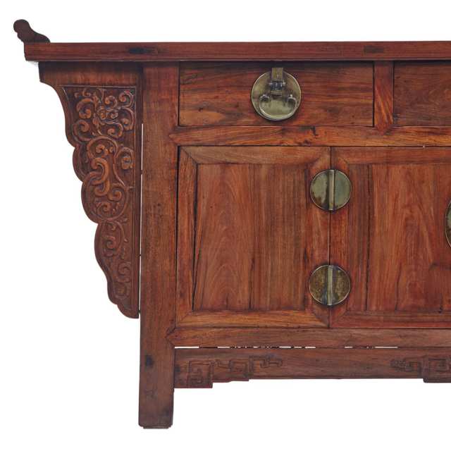 Large Ming-Style Huanghuali Three-Drawer Coffer Table, Liansanchu, 19th Century