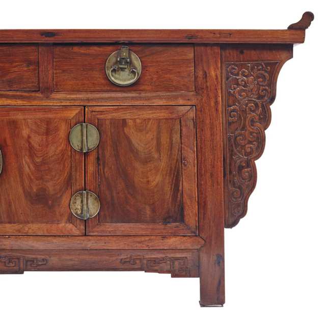 Large Ming-Style Huanghuali Three-Drawer Coffer Table, Liansanchu, 19th Century