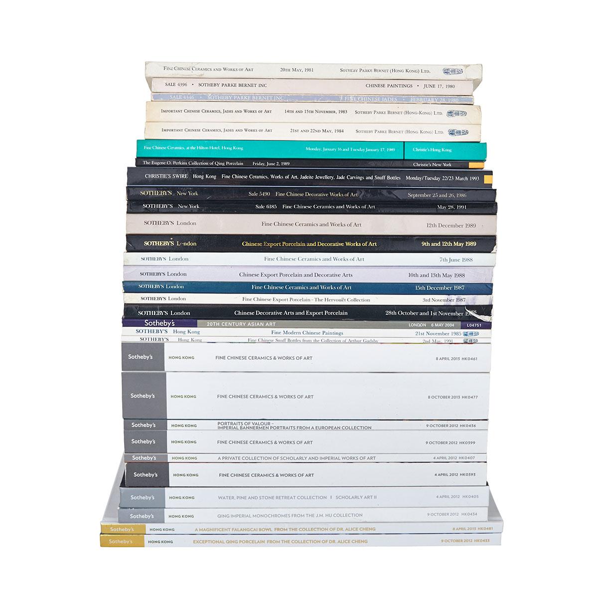 Group of Thirty Sotheby’s and Christie’s Catalogues From London, New York, and Hong Kong