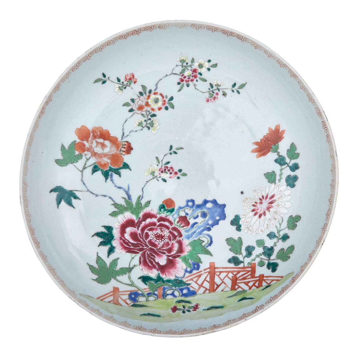 Large Export Famille Rose Shallow Bowl, 18th/19th Century