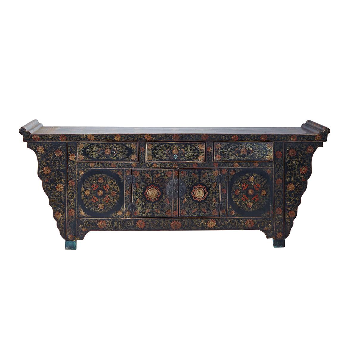 Black Lacquer Coffer Table, 19th Century