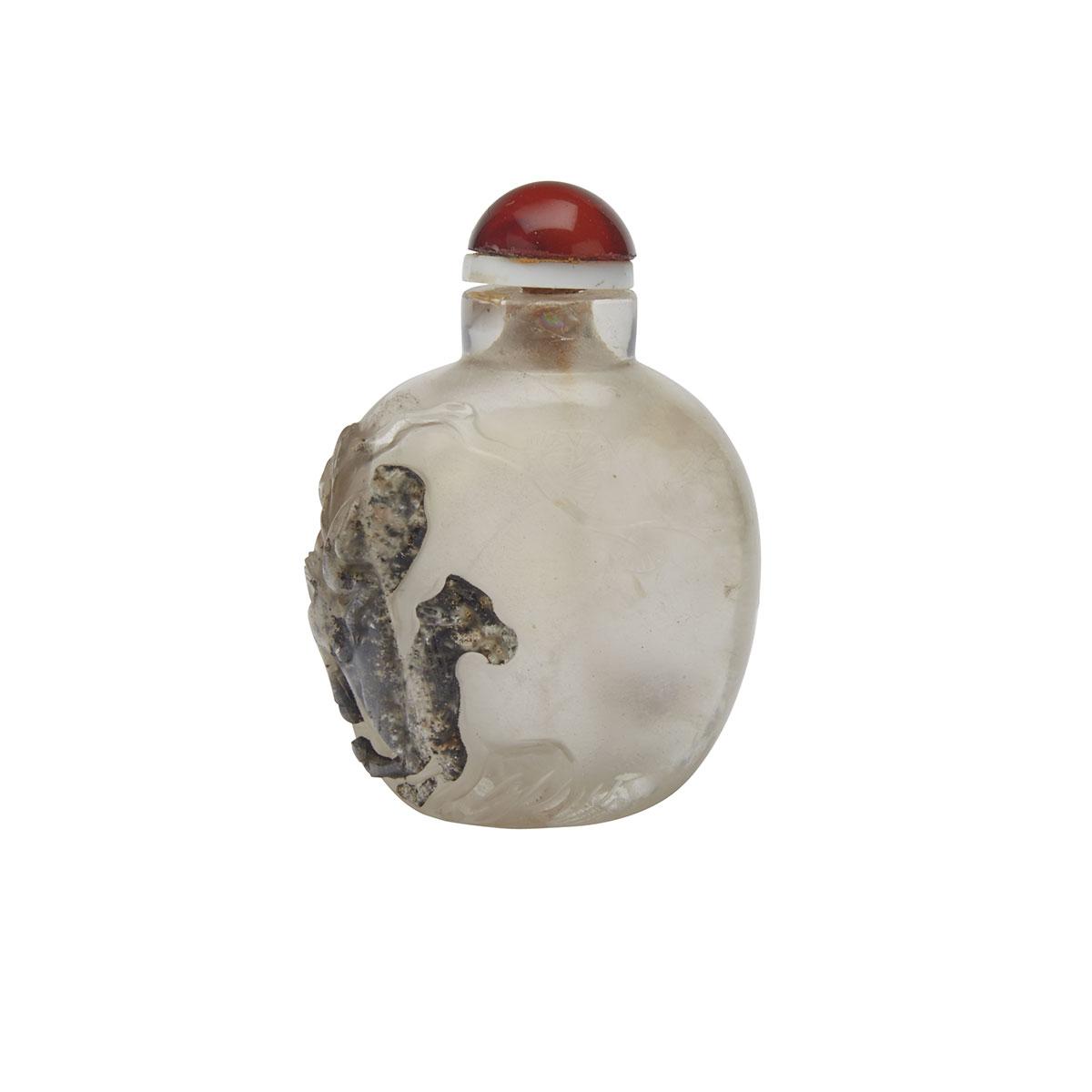 Silhouette Rock Crystal Snuff Bottle, 18th/19th Century 