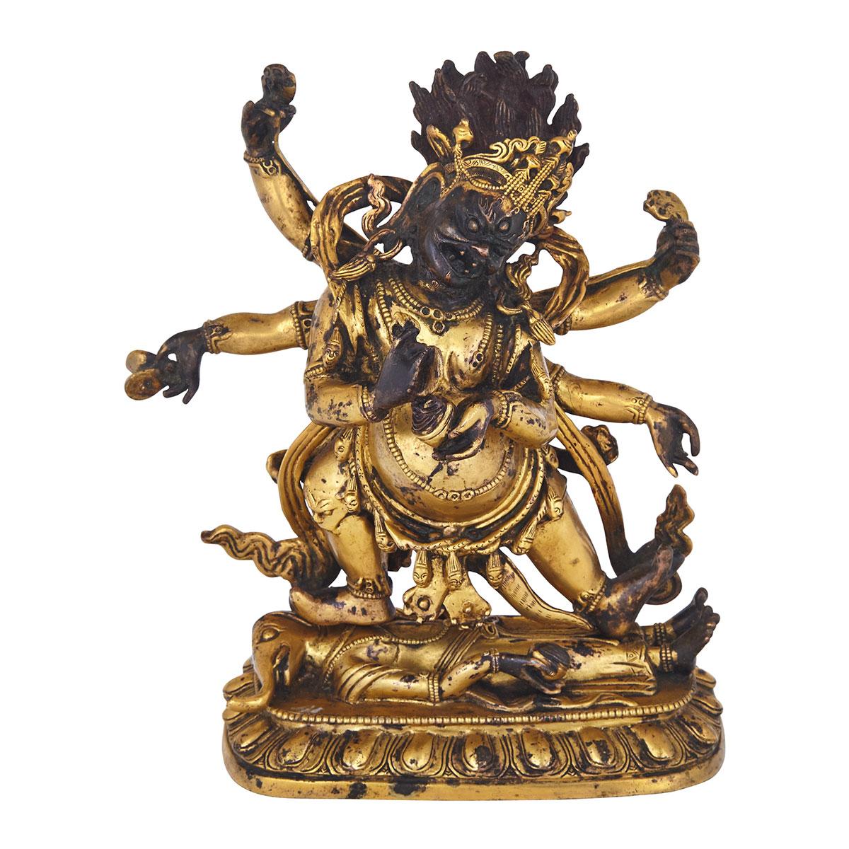 Gilt Bronze Figure of Mahakala, Tibet, 18th/19th Century