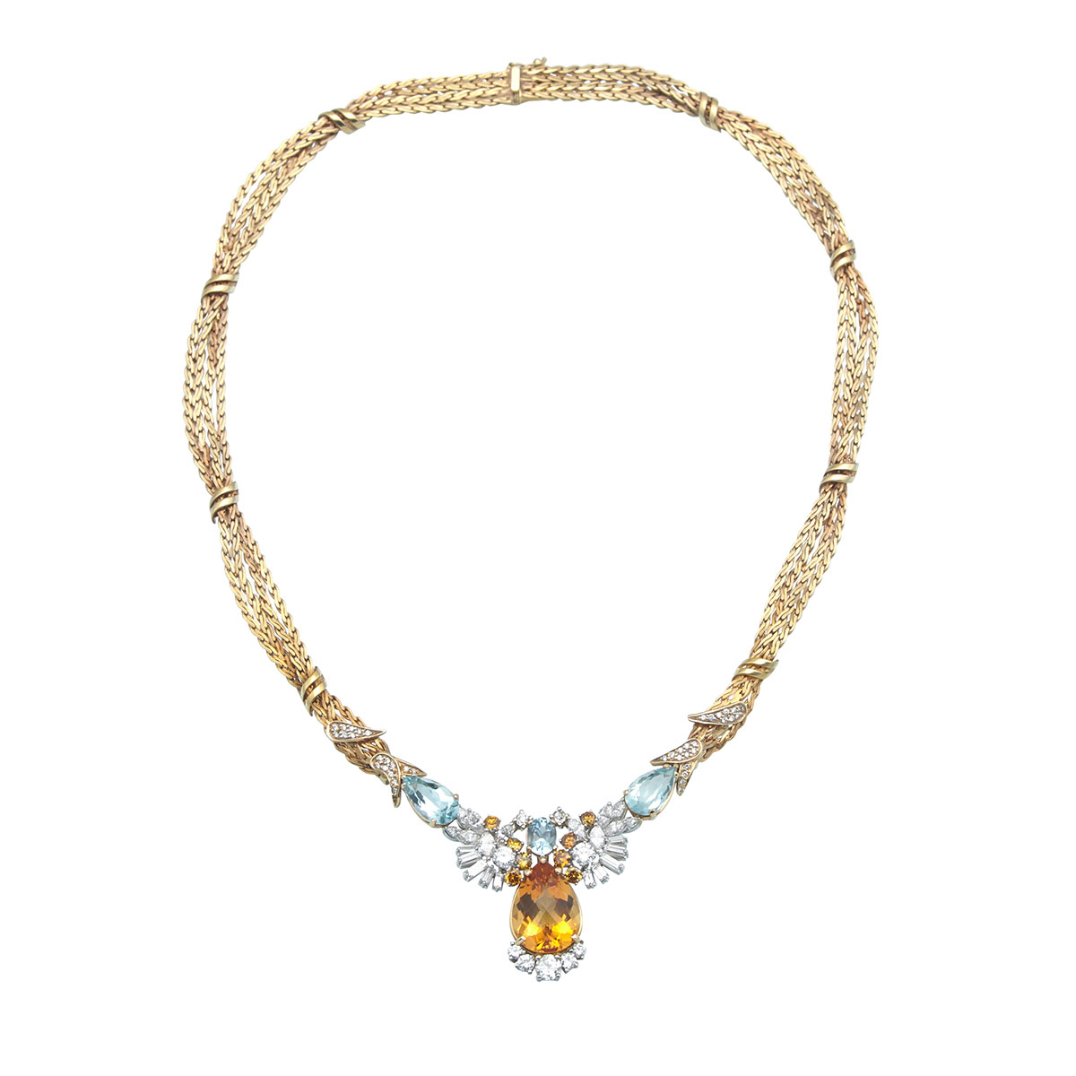 14k Yellow Gold And Platinum Necklace