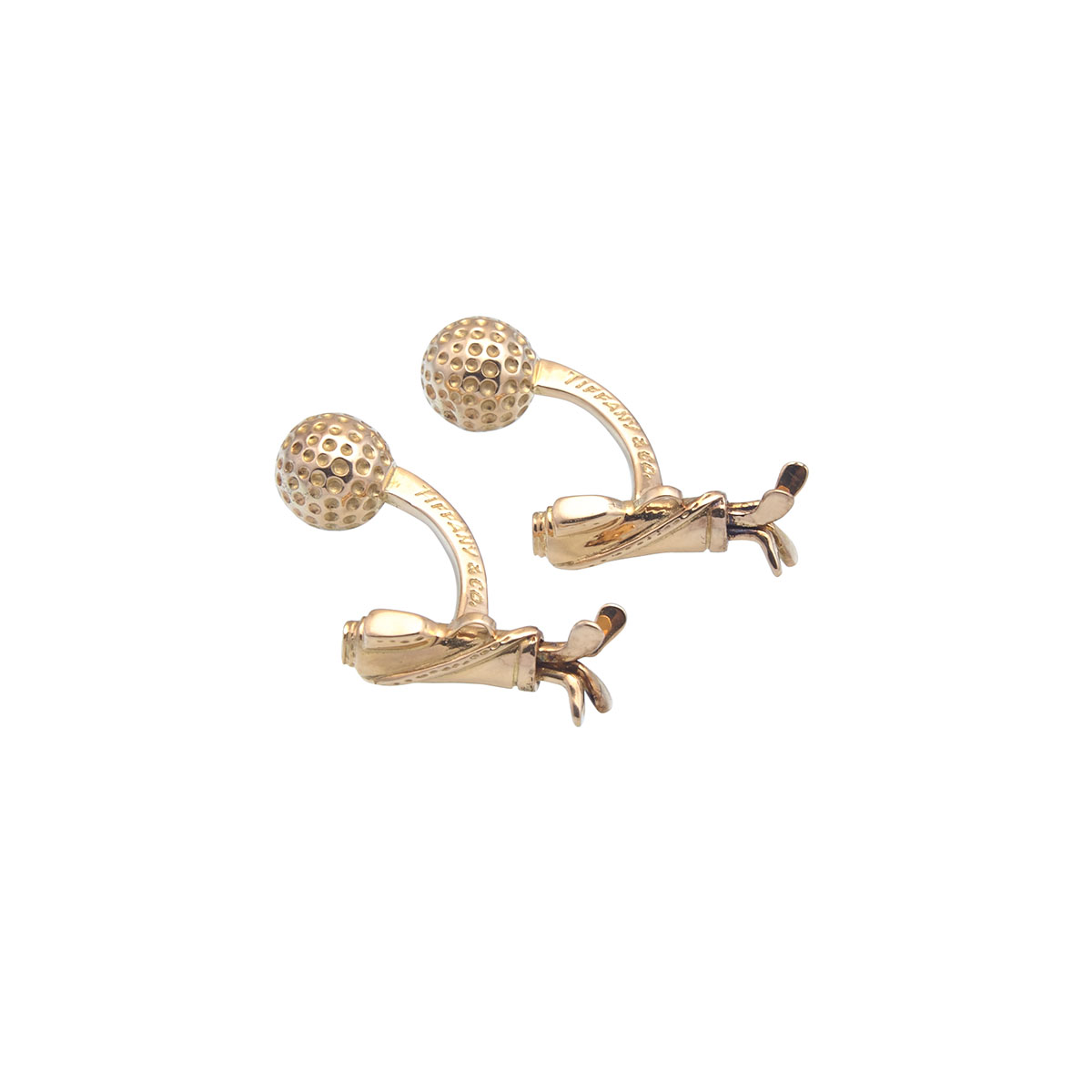 Pair Of Tiffany & Co. French 18k Yellow Gold Dumbbell Cufflinks