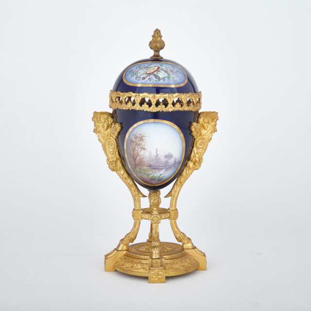 Ormolu Mounted ‘Sèvres’ Blue Ground Covered Urn, c.1900