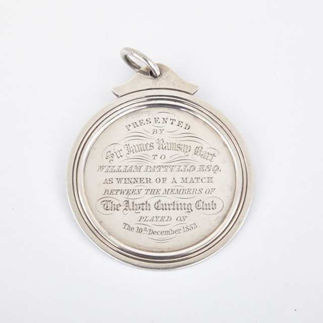 Victorian Scottish Silver Curling Medal, James McKay V, Edinburgh, 1851