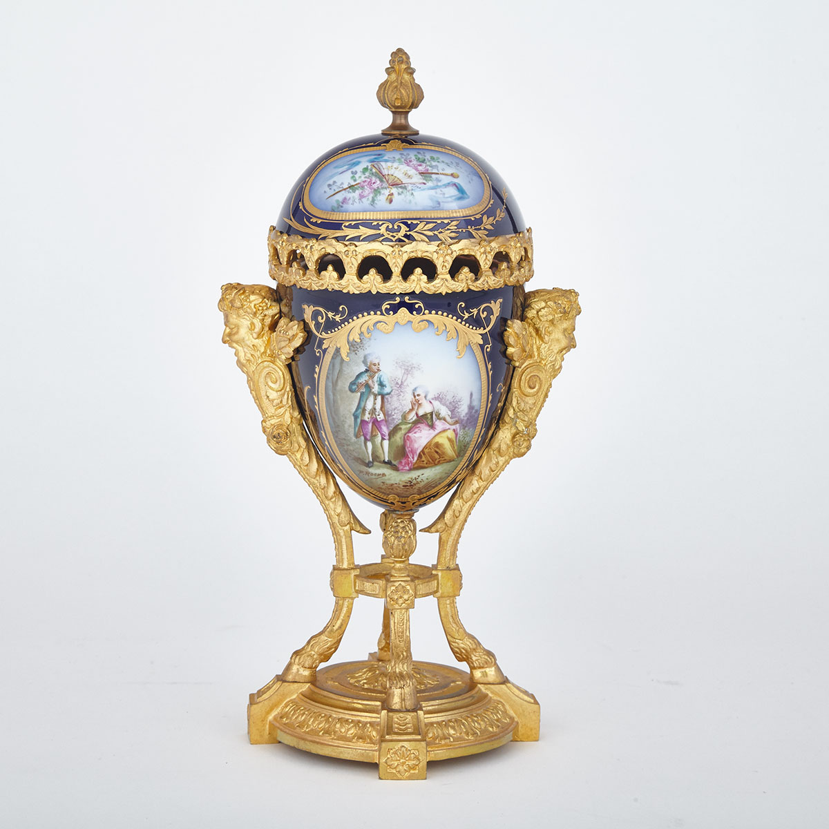 Ormolu Mounted ‘Sèvres’ Blue Ground Covered Urn, c.1900