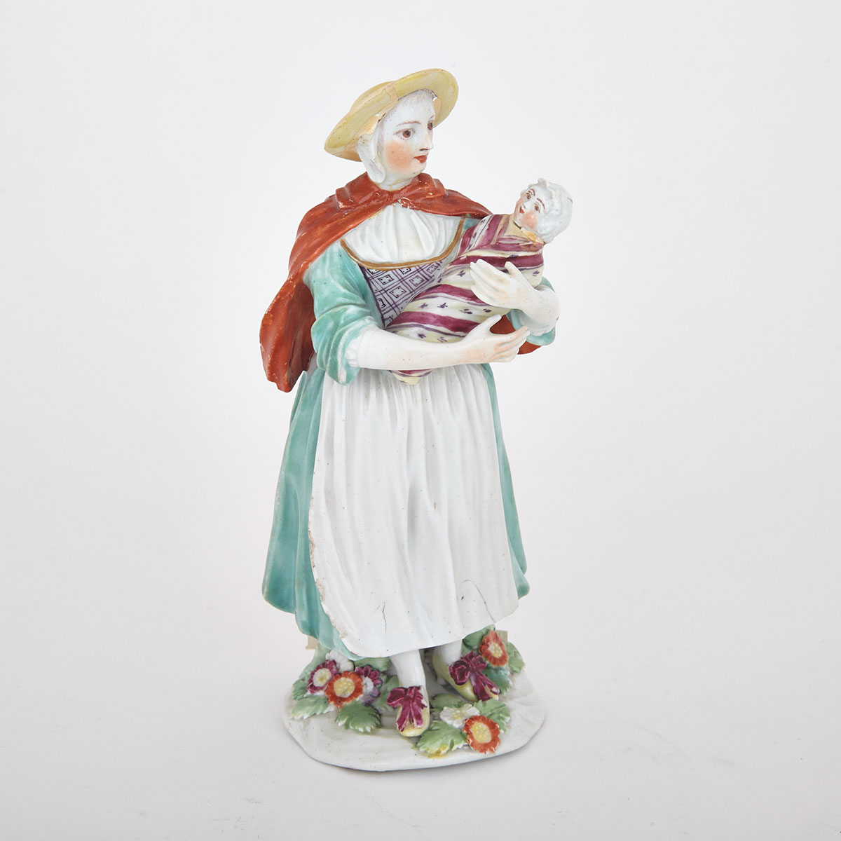 Derby Figure of a Woman Holding a Child, c.1765-70