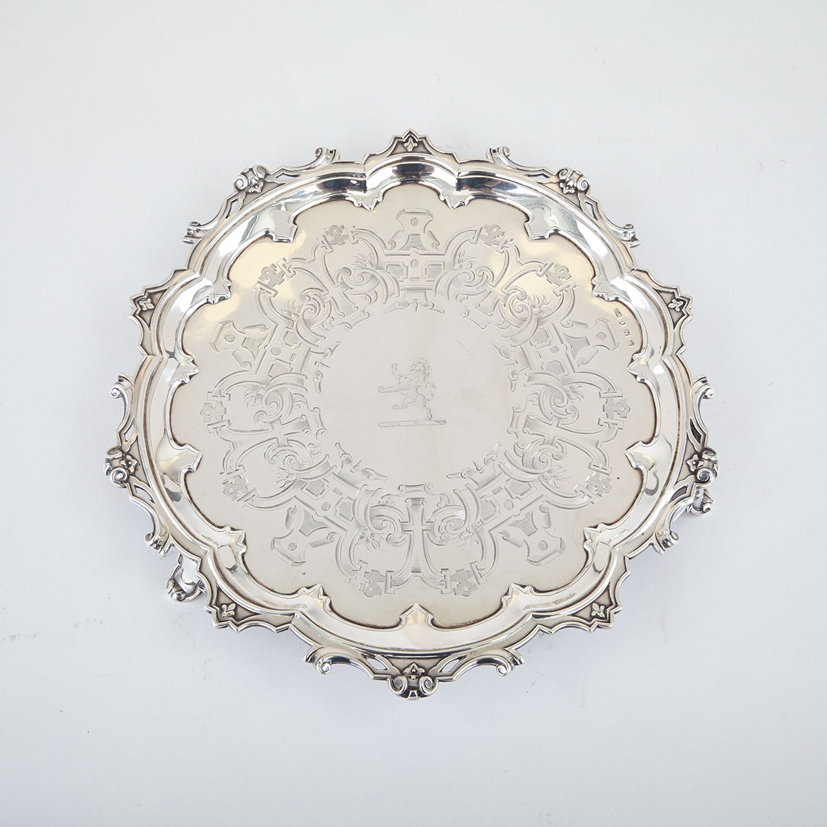 Victorian Silver Circular Salver, Henry Wilkinson & Co., Sheffield, 1845