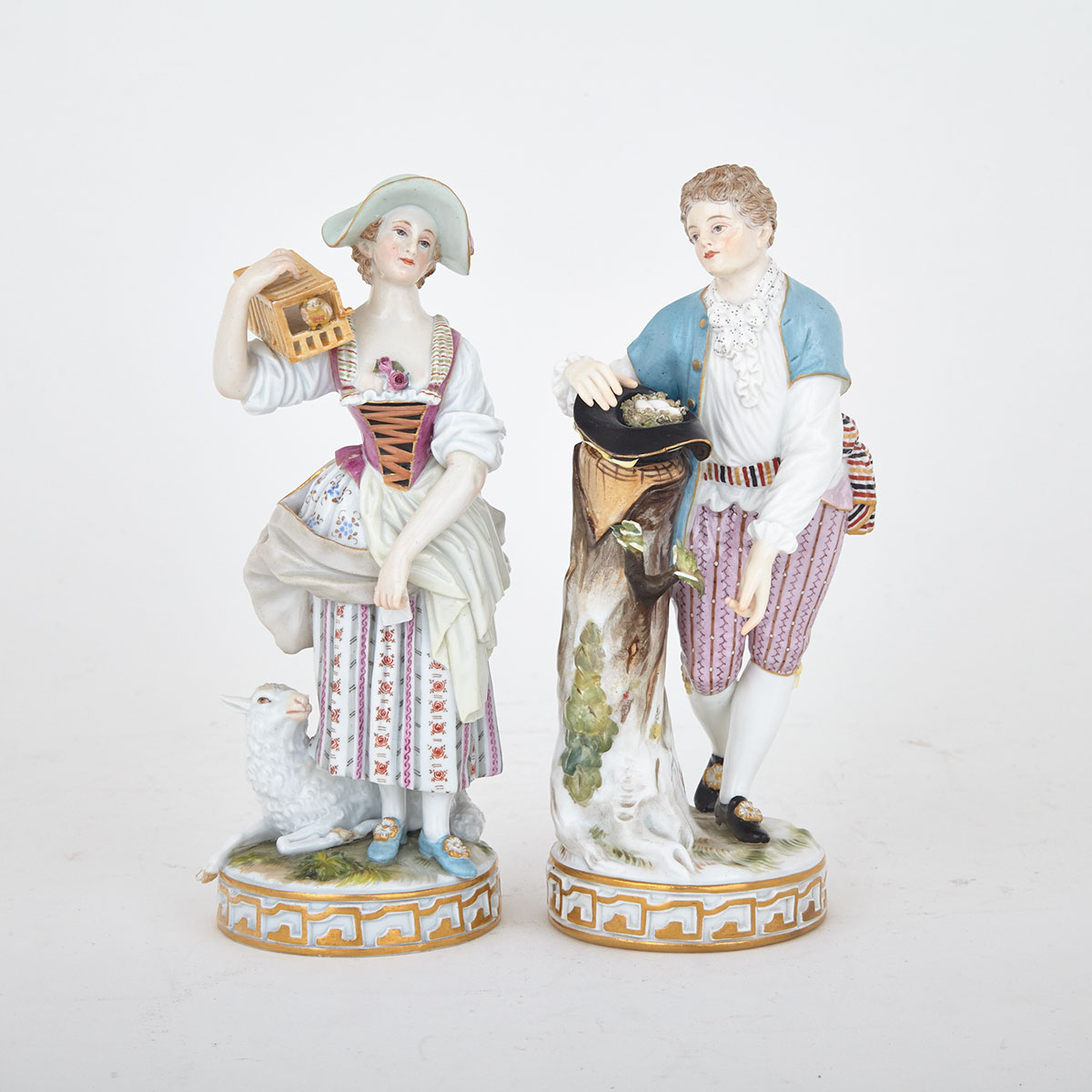 Pair of Meissen Porcelain Companion Figures Emblematic of Love’s Destiny, c.1900