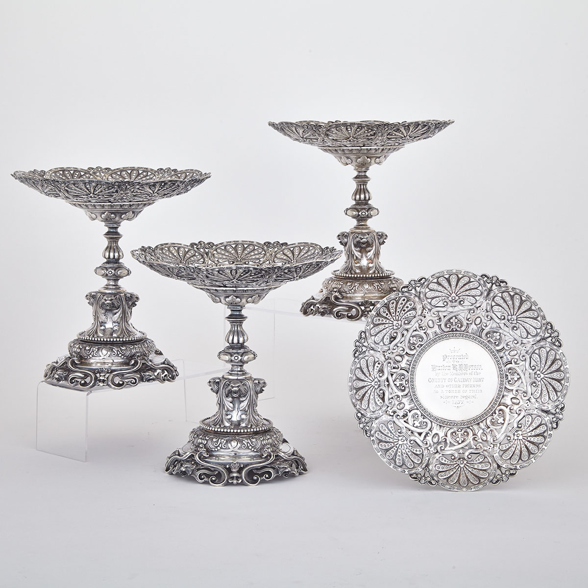 Set of Four Victorian Silver Dessert Stands, Robert Garrard, London, 1875