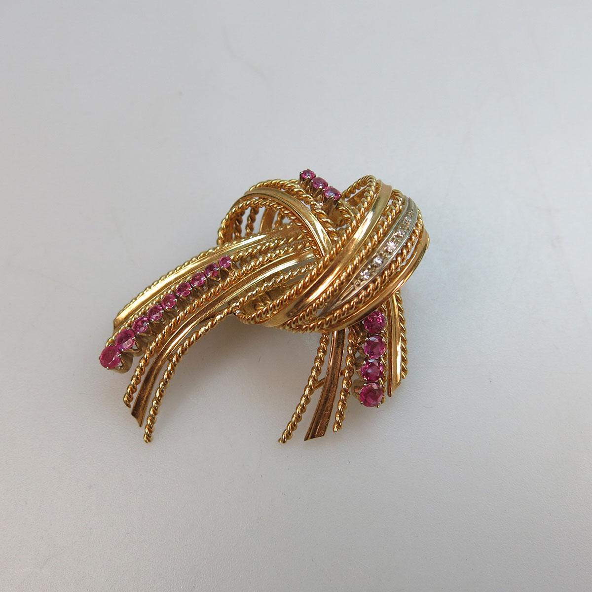 18k Yellow Gold Knot Brooch