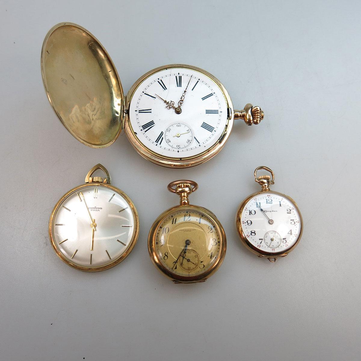 4 Pocket Watches In Gold Cases