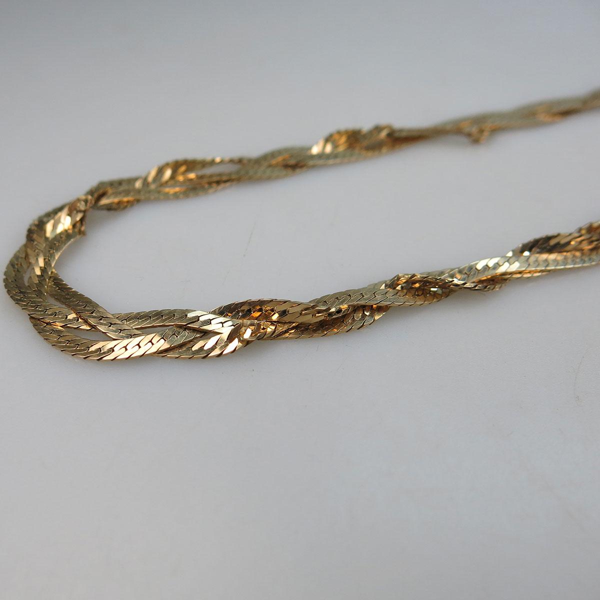 14k Yellow Gold Braided Serpentine Chain