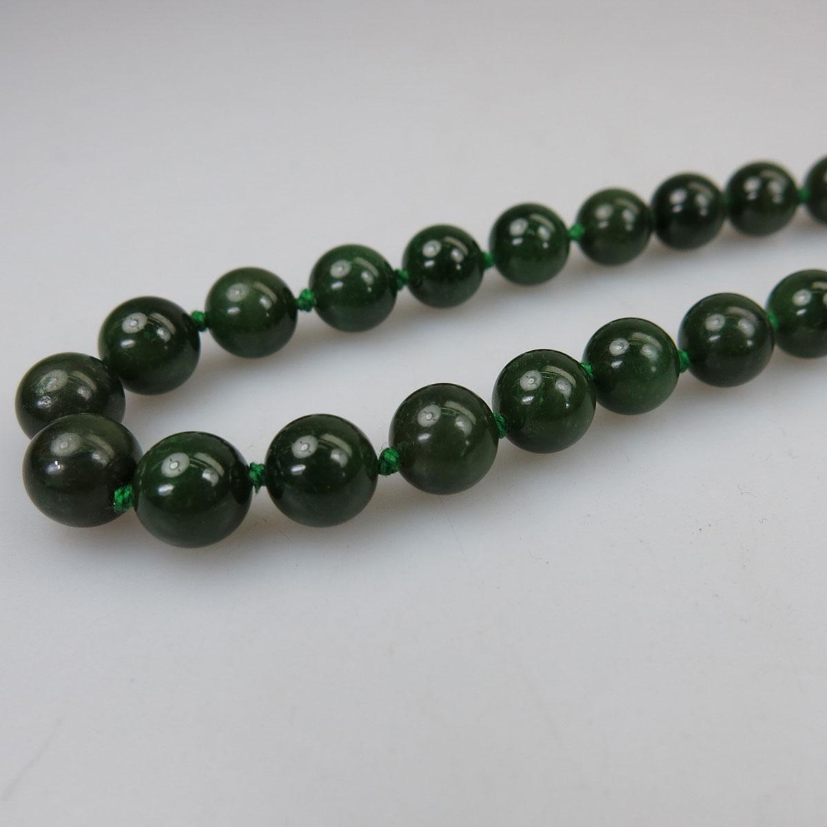 Single Strand Of Nephrite Beads