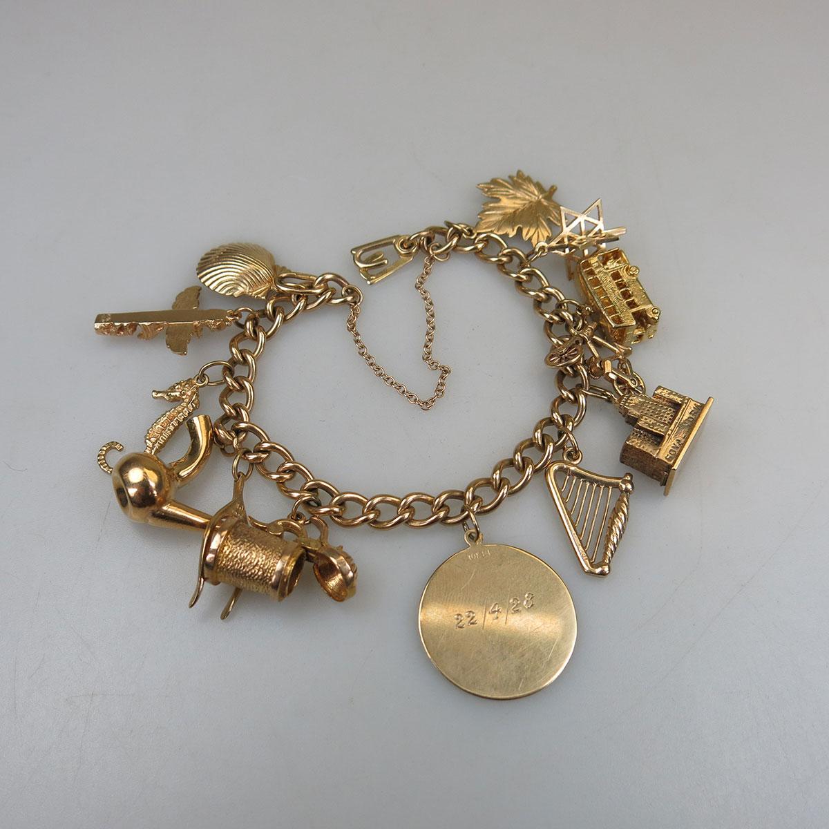 10k Yellow Gold Charm Bracelet