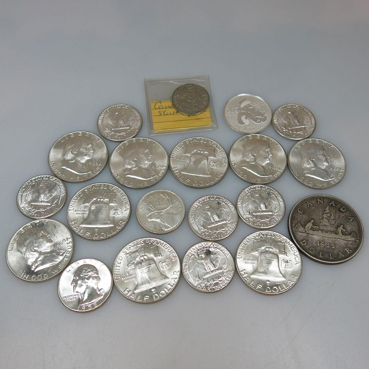 Small Quantity Of Canadian And American Coins 