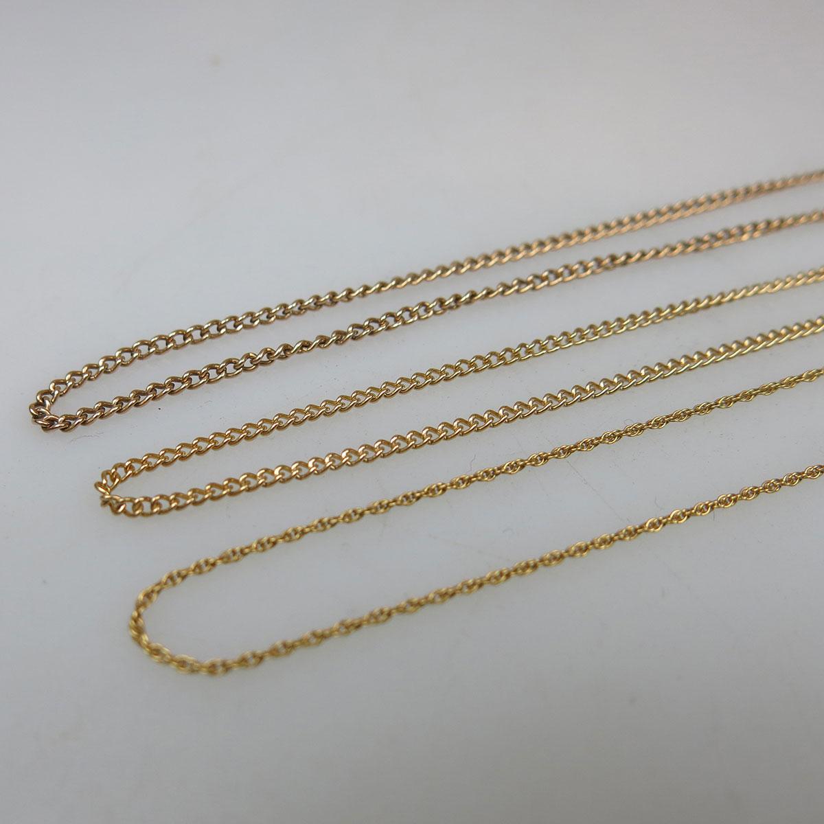 3 x 14k Yellow Gold Chains