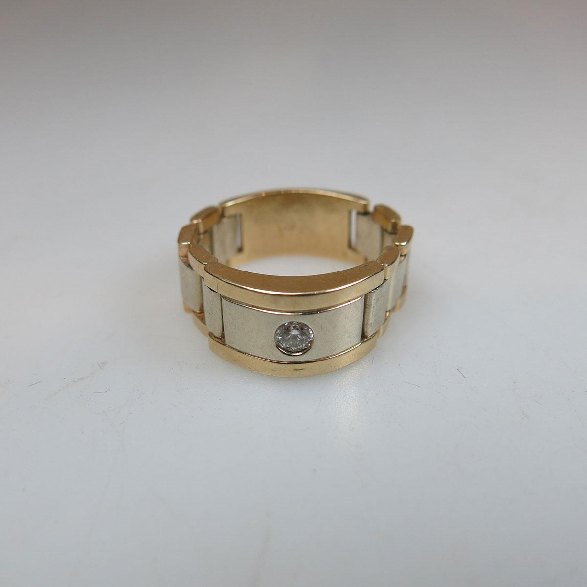 14k Yellow And White Gold Link Ring