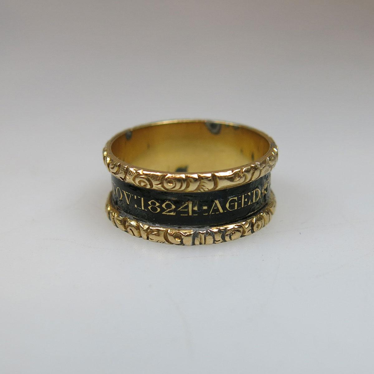 George IV 18k Yellow Gold Mourning Ring