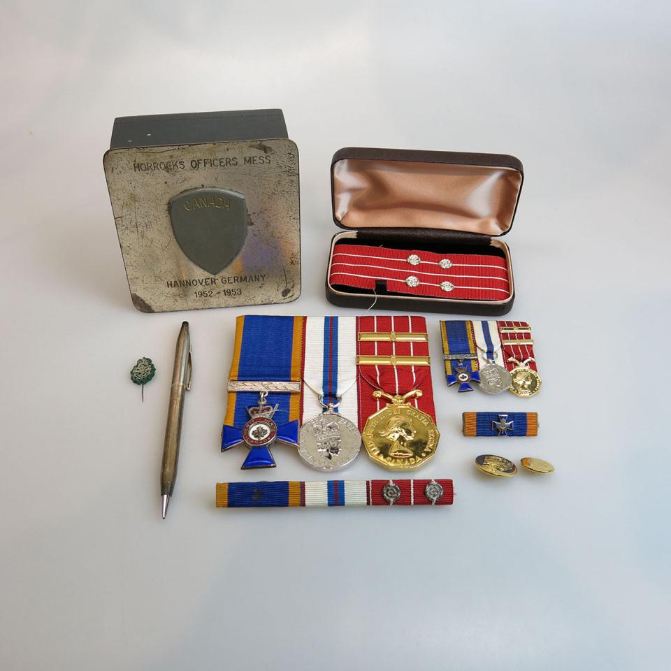 Group Of Three Canadian Medals And Dress Miniatures