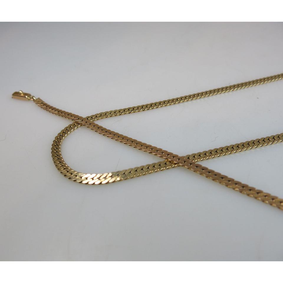Italian 14k Yellow Gold Herringbone Chain