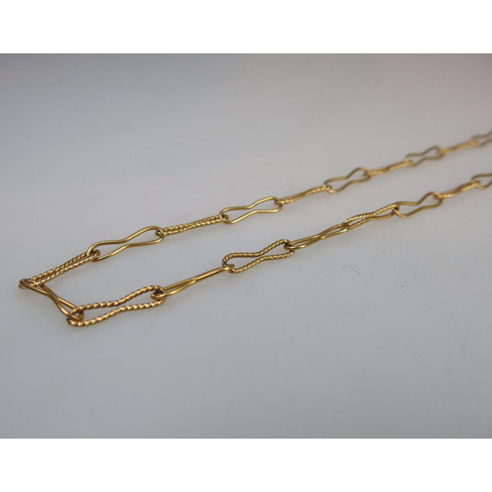 Italian 18k Yellow Gold Paper Clip Link Chain