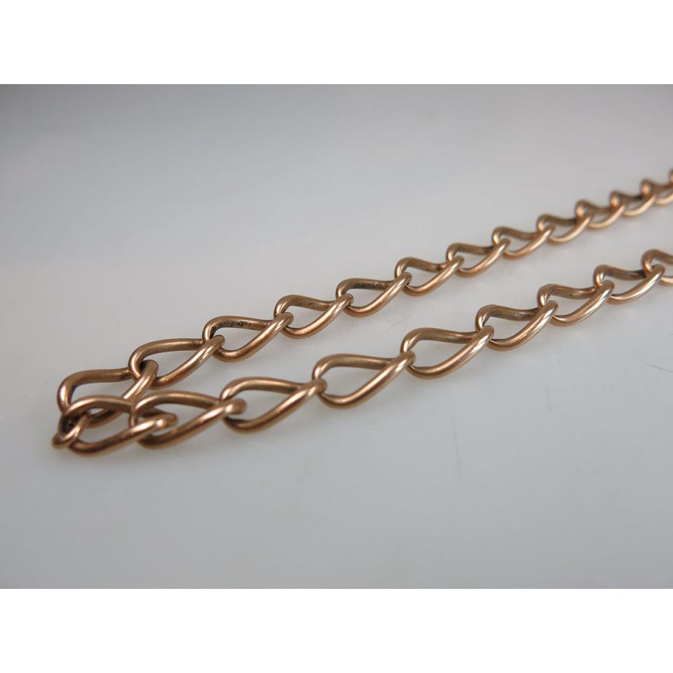 9k Rose Gold Curb Link Watch Chain