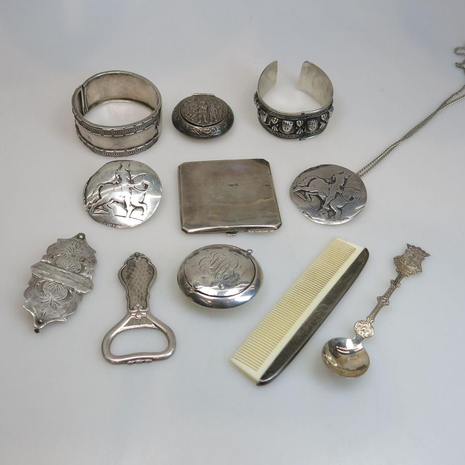 Small Quantity Of Silver And Silver-Plated Jewellery; Etc