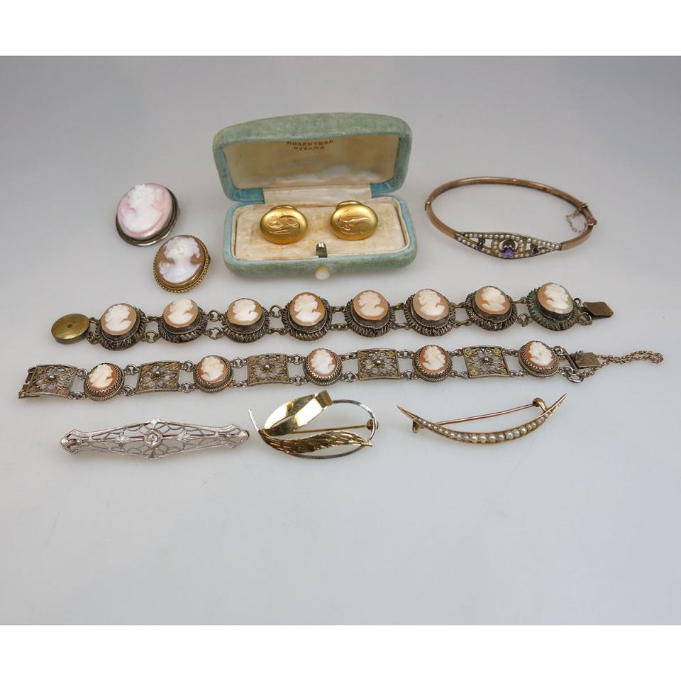 Small Quantity Of Gold, Silver & Silver-Plated Jewellery