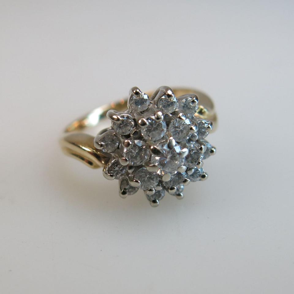 14k Yellow Gold Cluster Ring