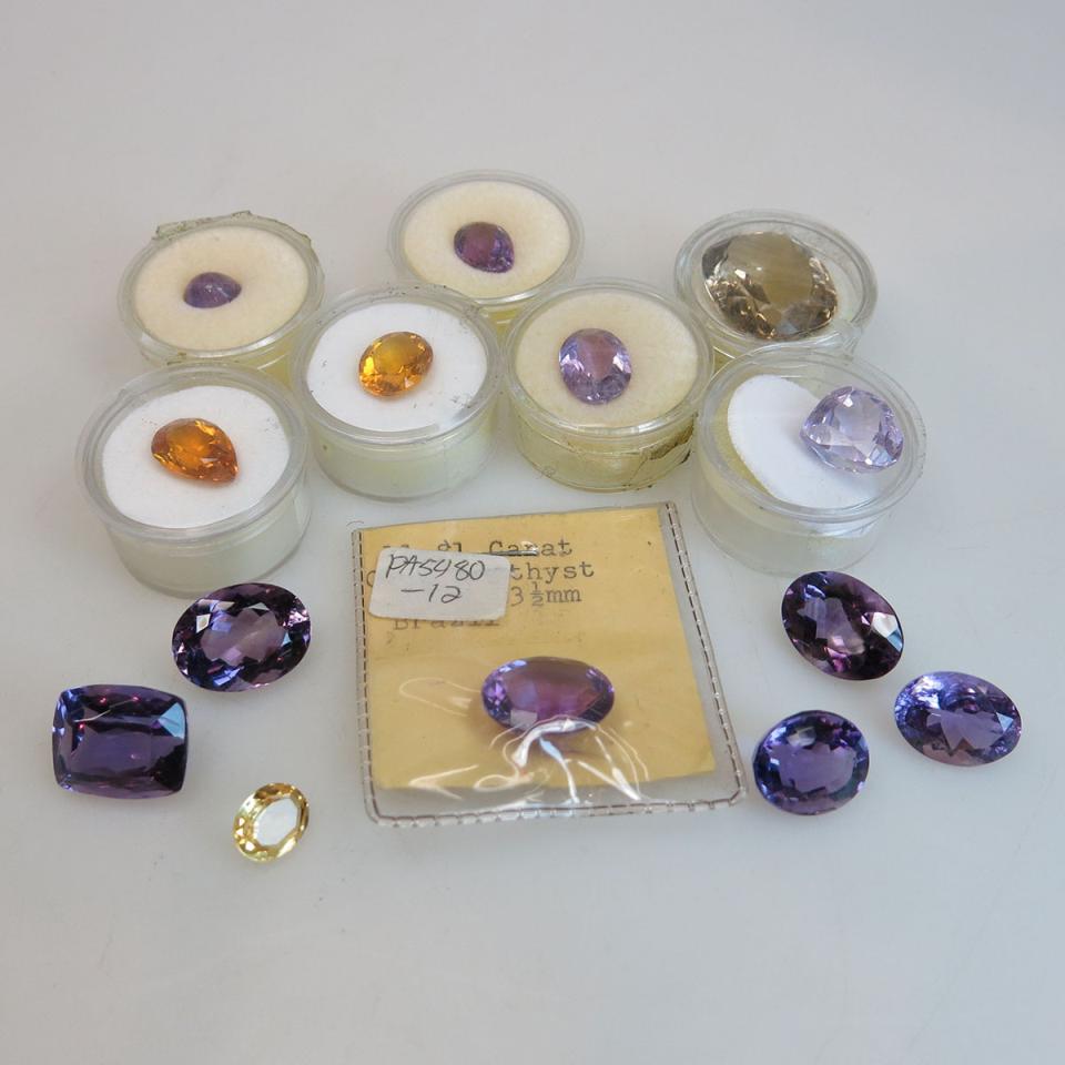 Quantity Of Unmounted Amethyst And Citrine 