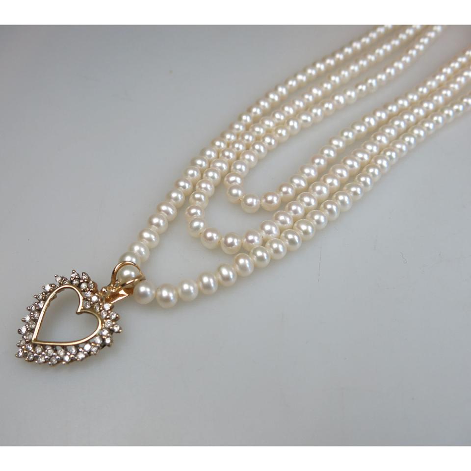 Triple Strand Freshwater Pearl Necklace