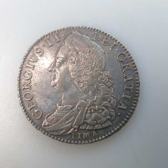 George II “Lima” 1745 Half Crown