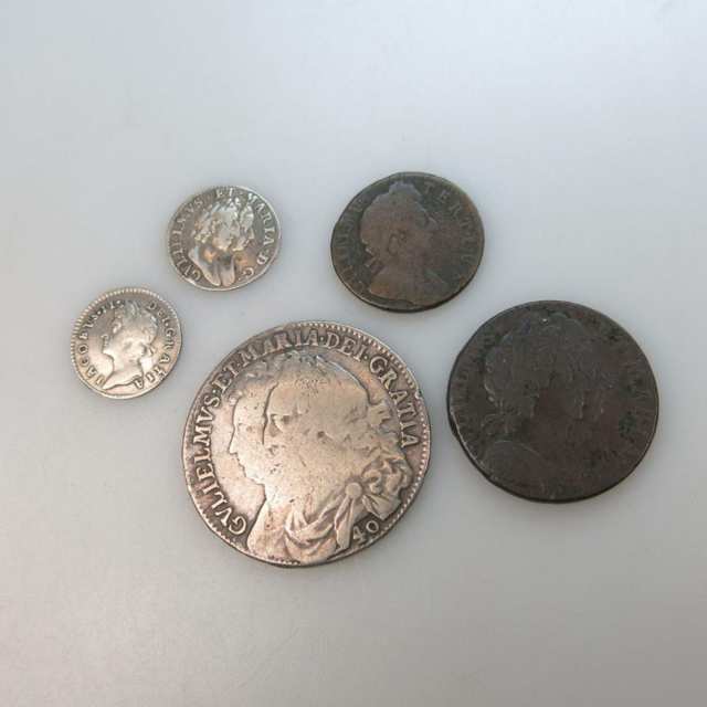 Five 17th Century British Coins