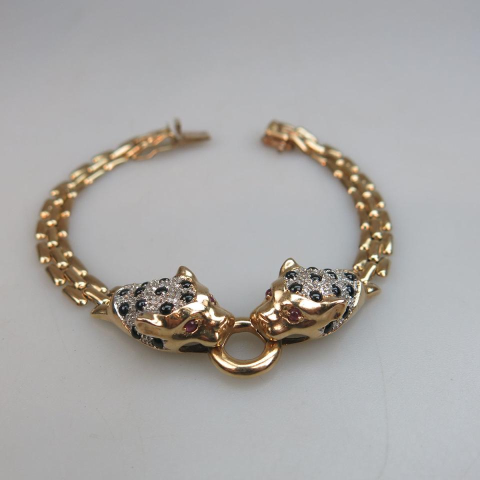 14k Yellow Gold Panther Bracelet  